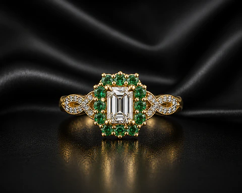 Anillo en oro con diamantes 