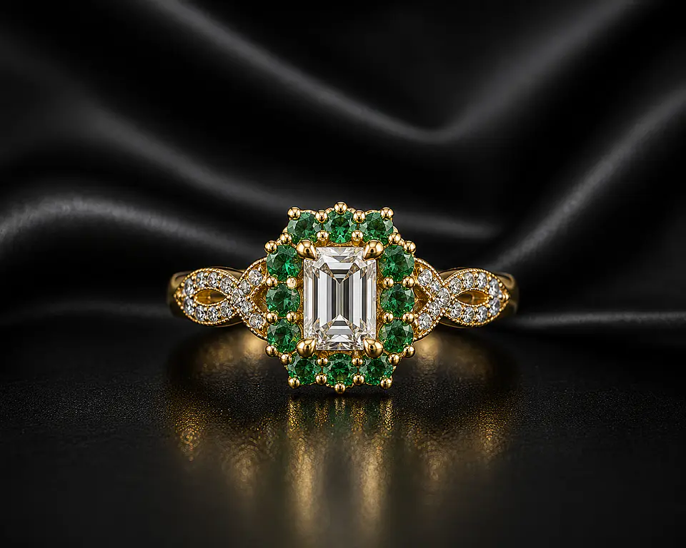 Anillo en oro con diamantes  1