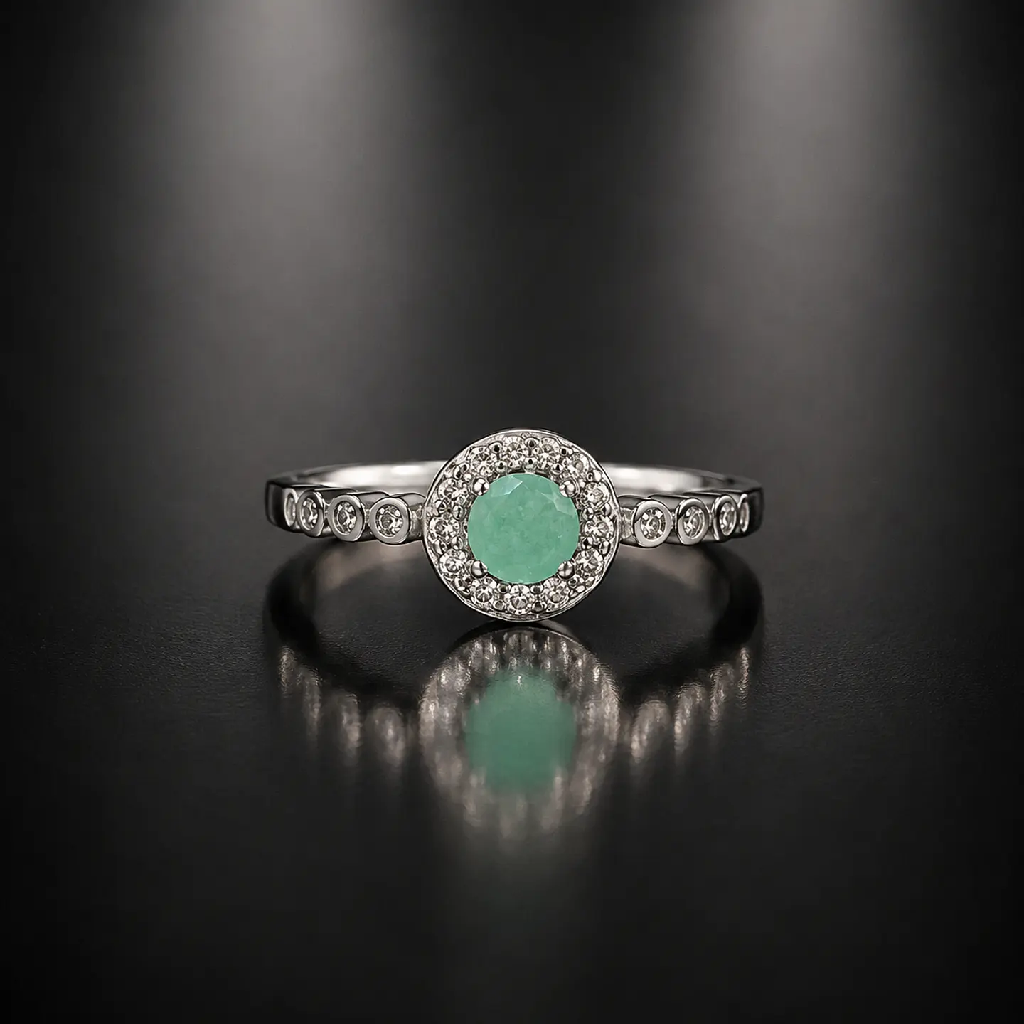 Anillo en plata con esmeraldas 1