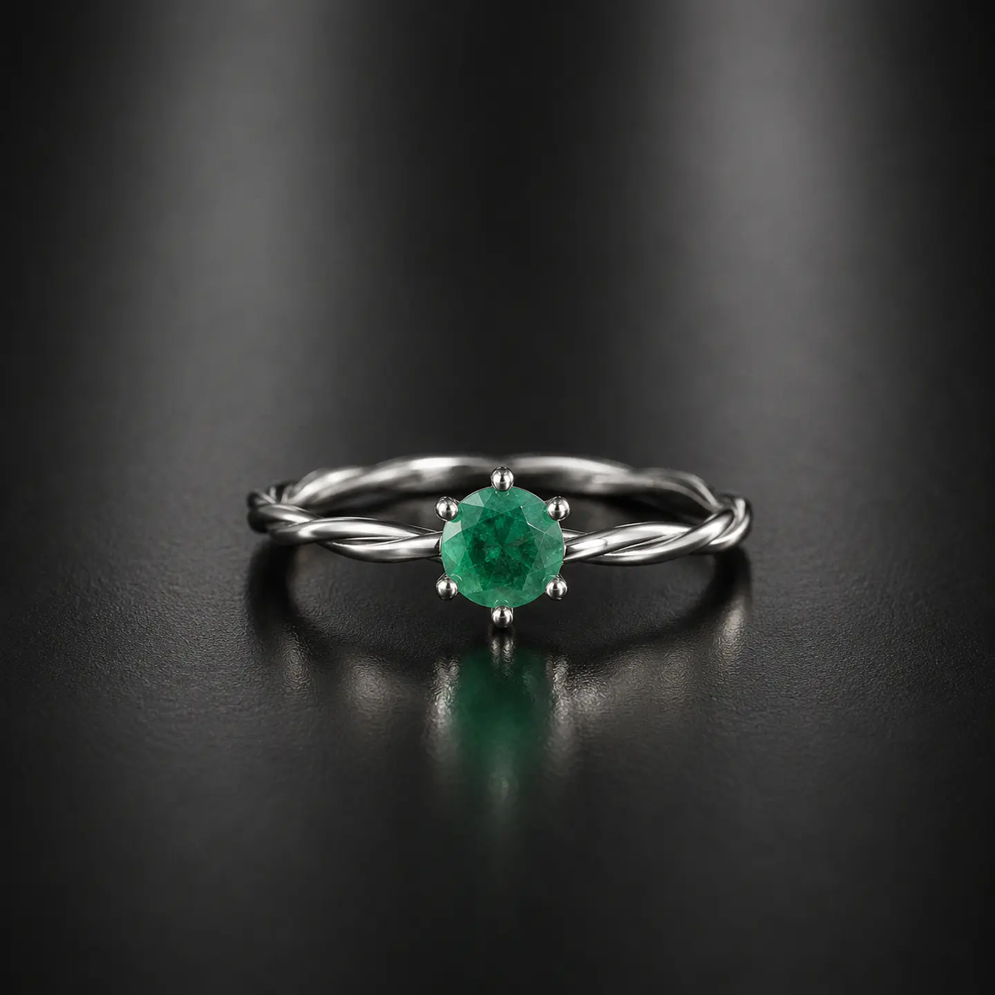 Anillo en plata con esmeraldas 1