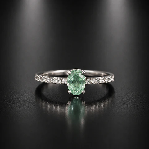 Anillo en plata con esmeraldas