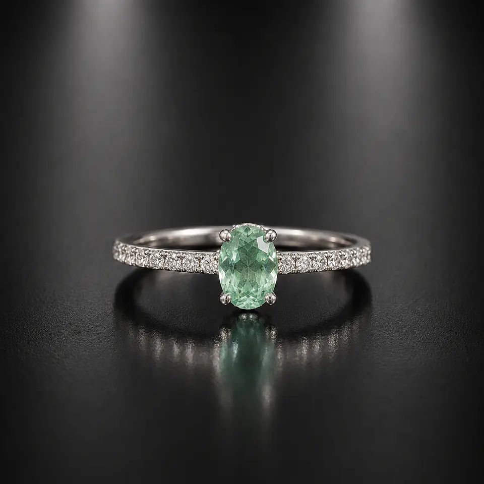 Anillo en plata con esmeraldas 1
