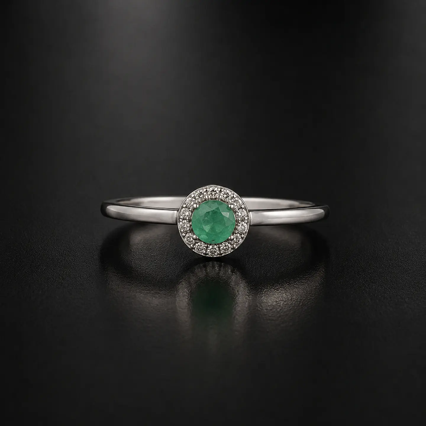 Anillo en plata con esmeraldas 1