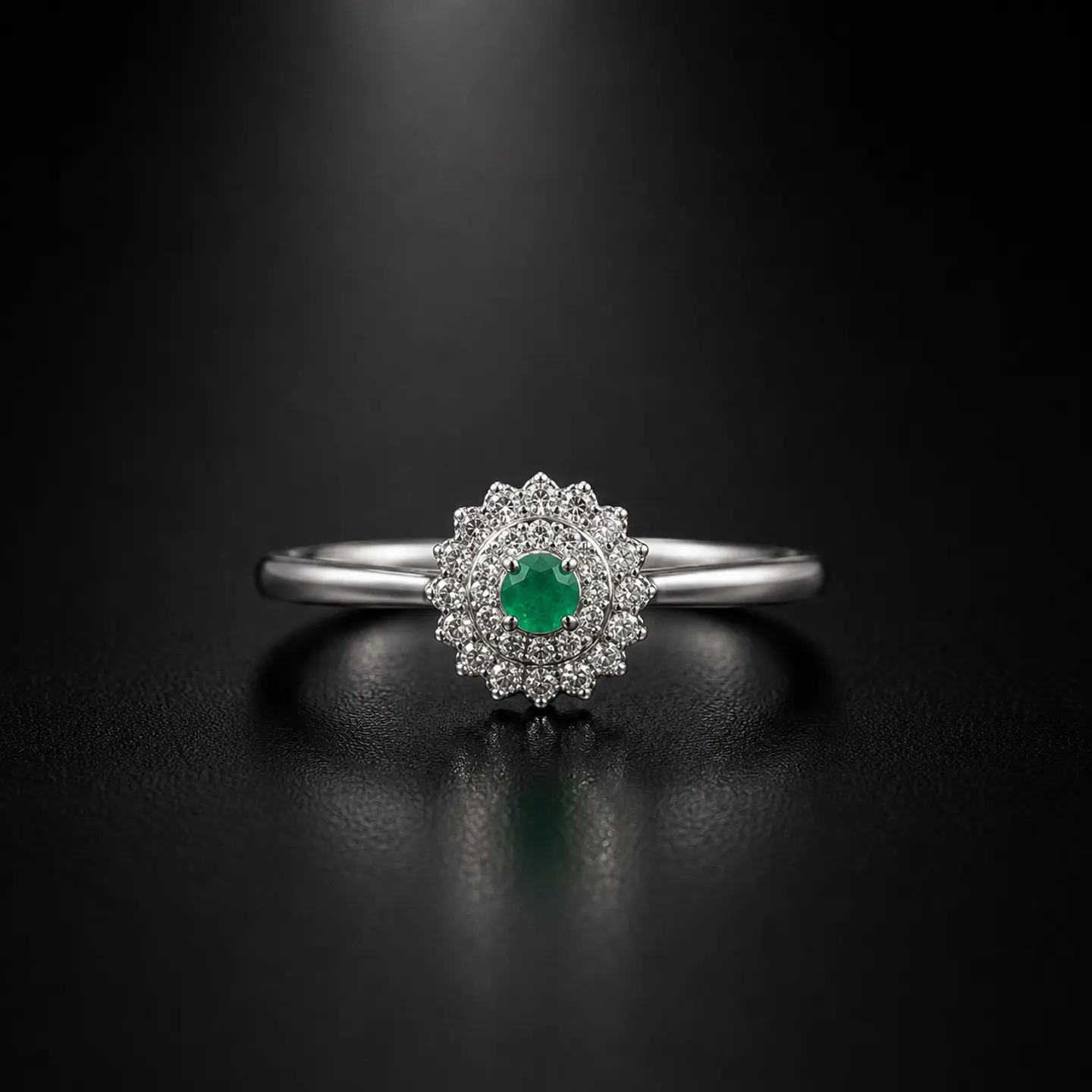 Anillo en plata con esmeraldas 1