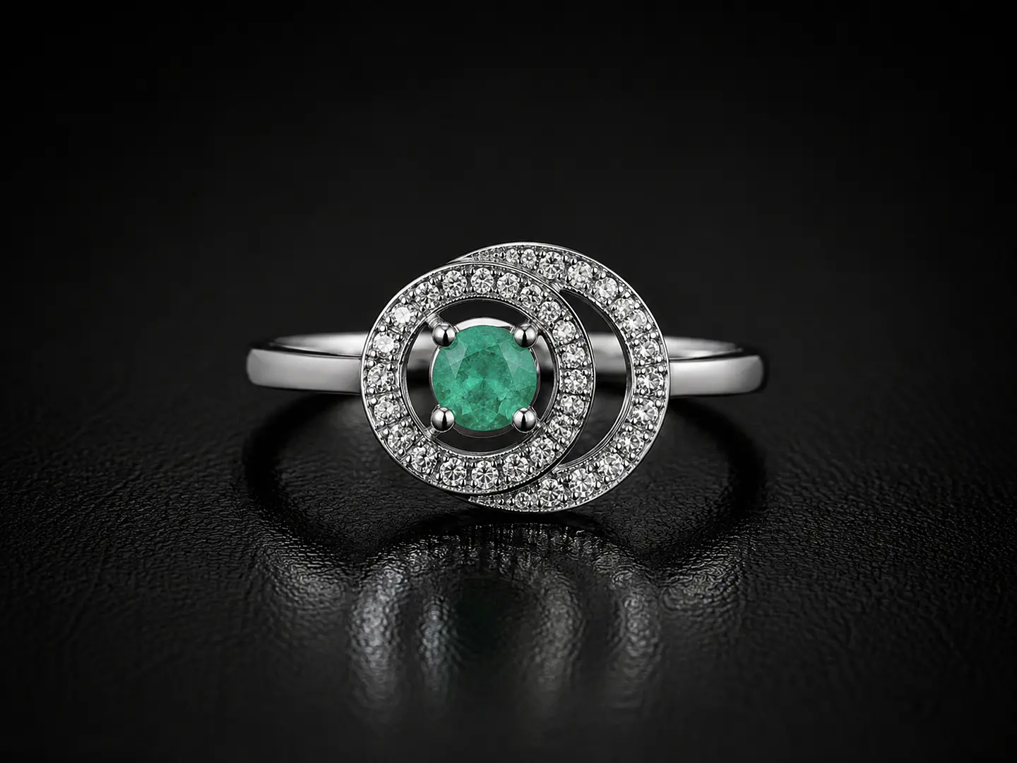 Anillo en plata con esmeraldas 1