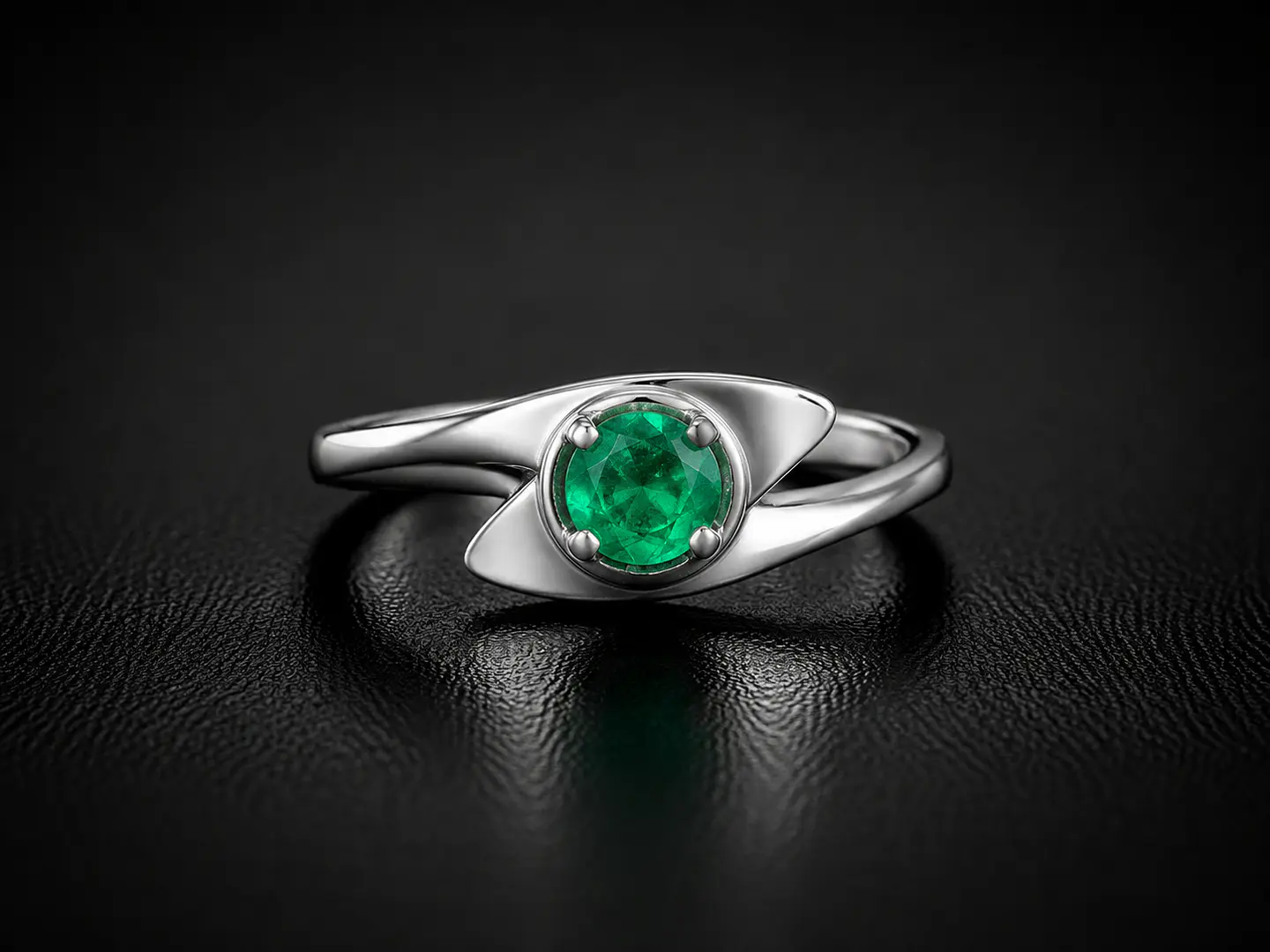 Anillo en plata con esmeraldas 1