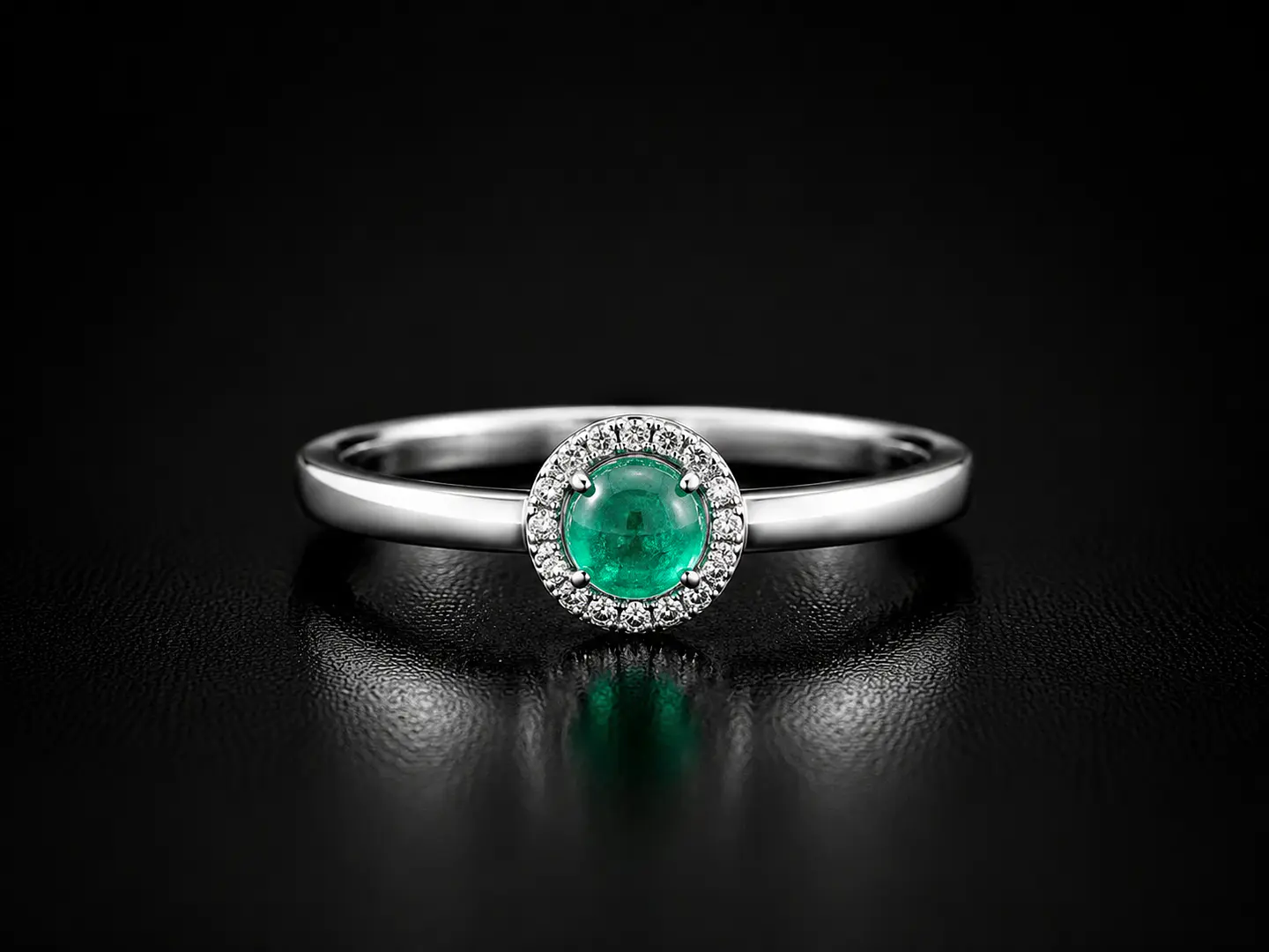 Anillo en plata con esmeraldas 1