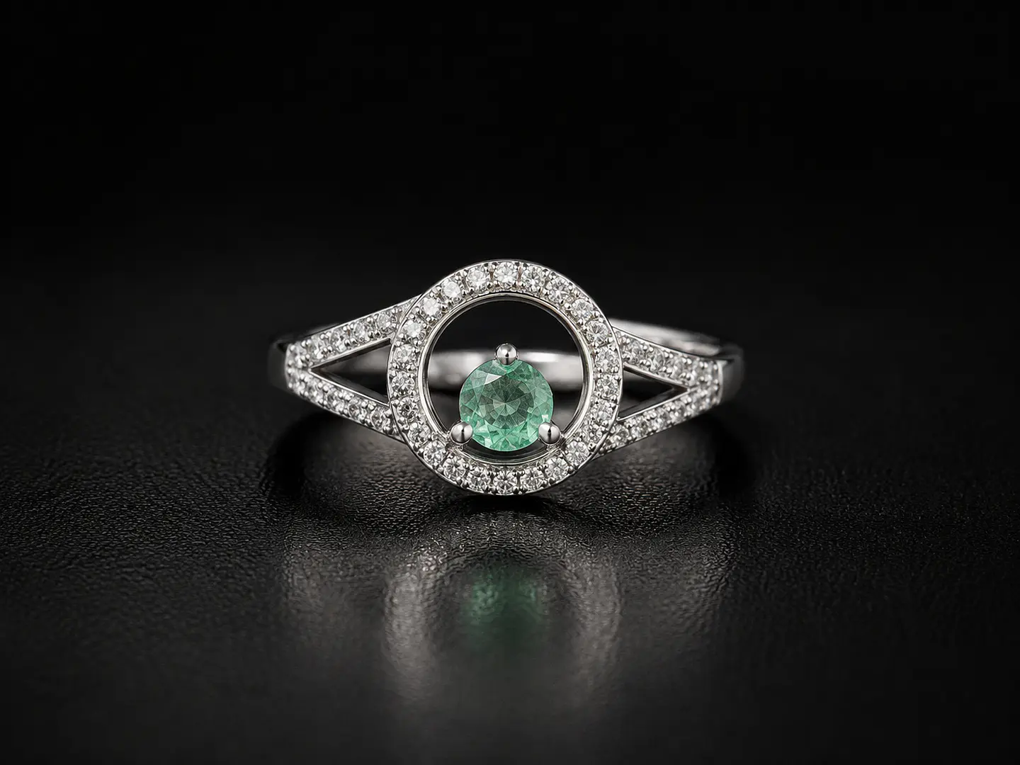 Anillo en plata con esmeraldas 1
