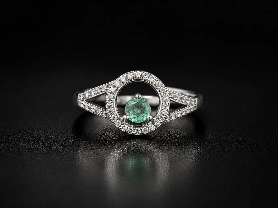 Anillo en plata con esmeraldas 1