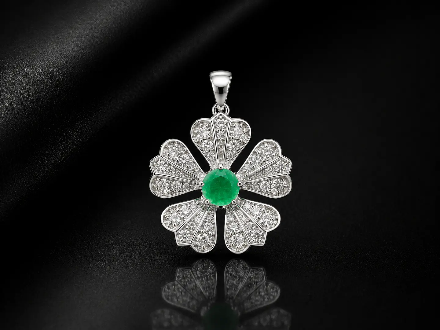 Dije en plata con esmeralda 1
