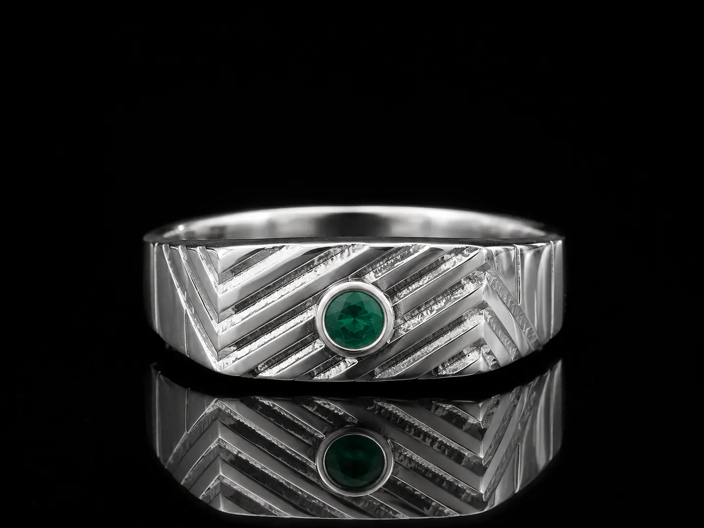 Anillo en plata con esmeraldas 1