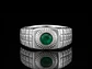 Anillo en plata con esmeraldas - Miniatura 2