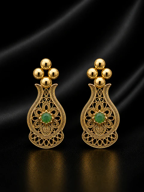 Aretes en filigrana con murralla