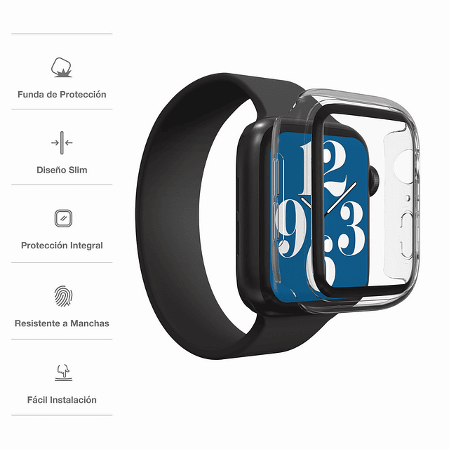 Carcasa Slim con Lámina 360 IFROGZ para Apple Watch S6/SE/5/4 (44 mm) - Transparente