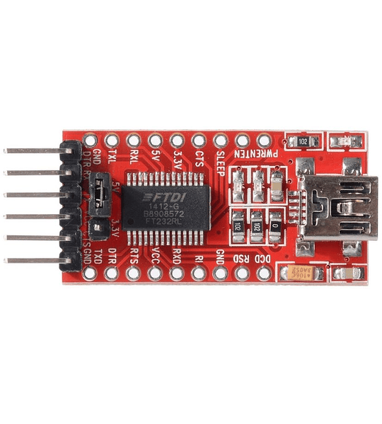 MODULO CONVERSOR FT232R A MINI USB TTL SERIAL ARDUINO FTDI
REFERENCIA YP-05