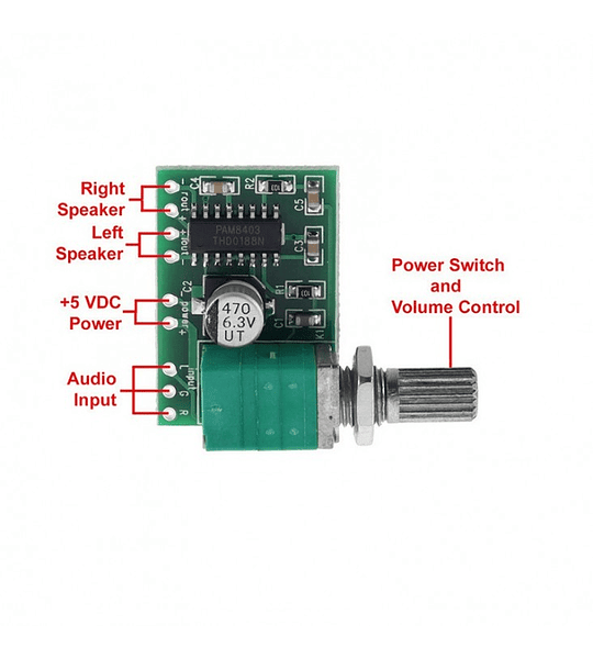 AMPLIFICADOR MODULO PAM 8403 CON POTENCIOMETRO