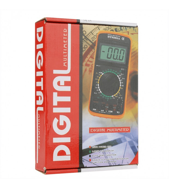 Multimetro  Digital Amarillo con Medicion de Condensadores  DT9205