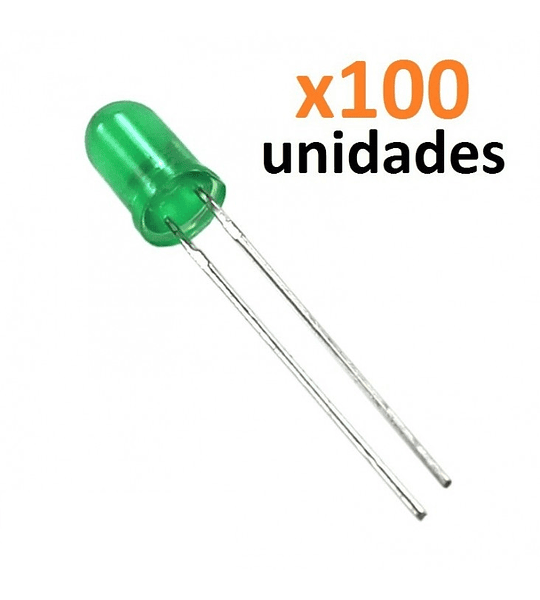 SET 100 LEDS COLOR VERDE 5MM 