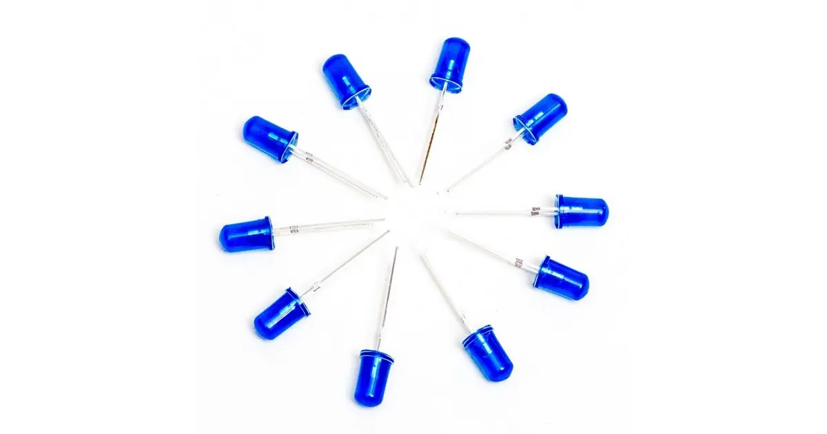 LEDS 5MM COLOR AZUL PAQUETE 10 UNIDADES - ZAMUX BOGOTA
