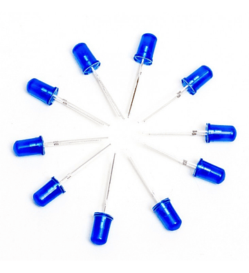 LEDS 5MM COLOR AZUL PAQUETE 10 UNIDADES