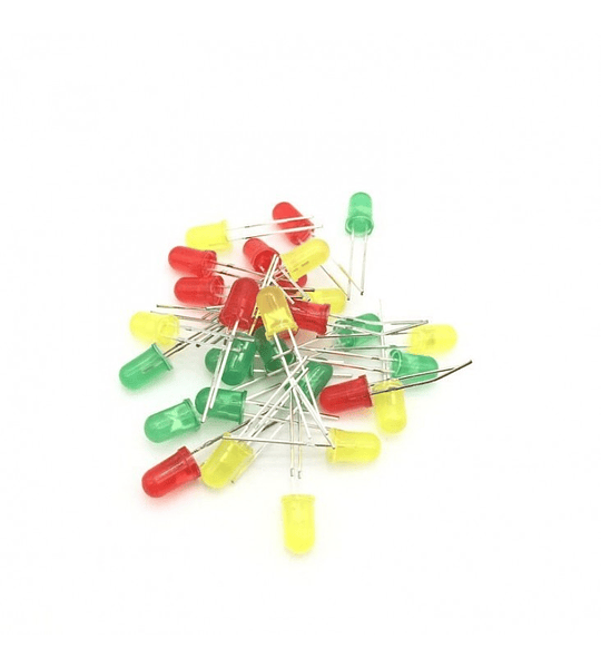 LEDS 5MM COLORES SURTIDOS PAQUETE 10 UNIDADES