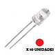 DIODO LED DE CHORRO 5mm ROJO 10 UNIDADES