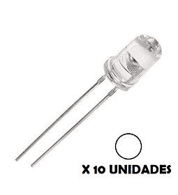 DIODO LED DE CHORRO 5mm BLANCO 10 UNIDADES