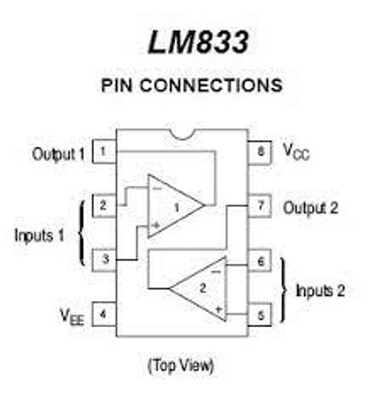 LM833   (2) Amplificador Operacional de Audio