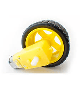 Motorreductor Amarillo Plástico con llanta Robótica