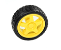 Llanta Robótica 65mm x 27mm para Motorreductor Plástico Amarillo