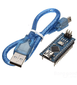 ARDUINO NANO V3 ATMEGA 328P CON PINES SOLDADOS CON CABLE USB CONVERSOR USB FT232RL