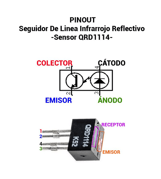 Qrd1114  Sensor Infrarrojo Reflectivo para  Seguidor De Linea O sensor de Distancia