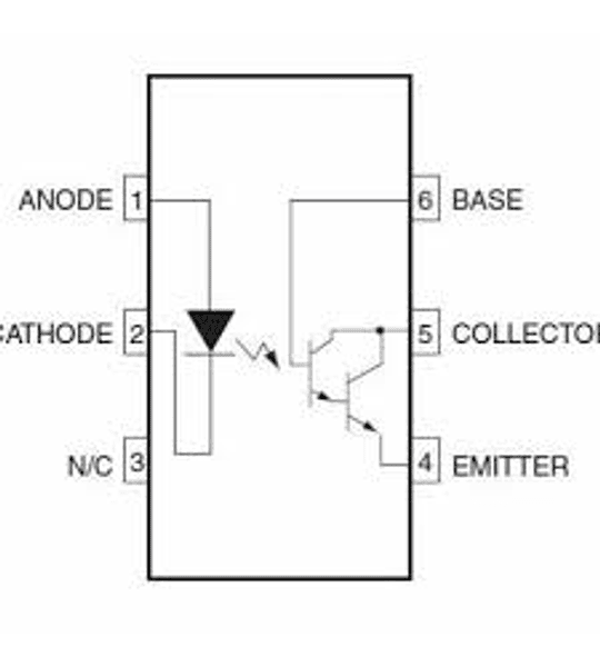 4N33 Optoacoplador con salida de  transistor  Darlington Npn