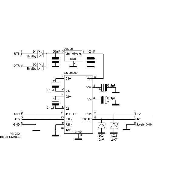 Max232  Convertidor De señal A puerto serie RS-232