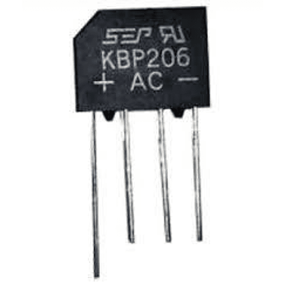 PUENTE RECTIFICADOR KBP206 2 AMP 400V