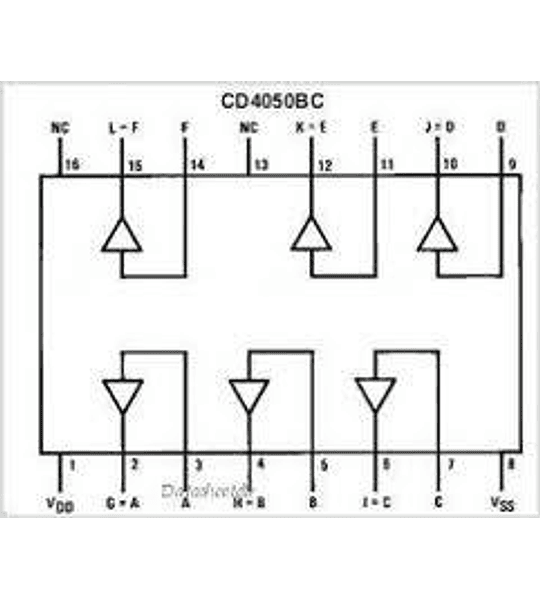 CD4050 CMOS Seis Convertidores Buffer 