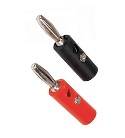 Pareja Plug Banana con Tornillo Macho Negro Y Rojo