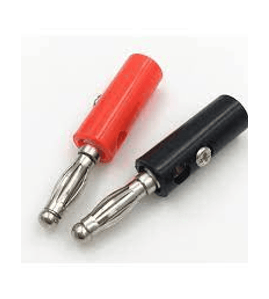 Pareja Plug Banana con Tornillo Macho Negro Y Rojo