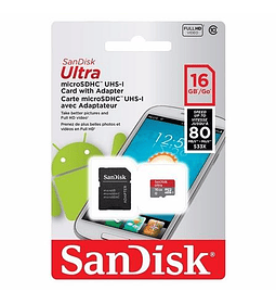 Memoria Micro SD SanDisk 16 GB Clase 10 