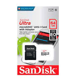Memoria Micro SD SanDisk 64 GB Clase 10 
