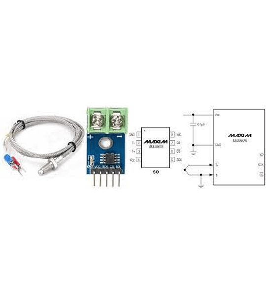 SENSOR TEMPERATURA TERMOCUPLA TIPO K CON MODULO INTERFAZ SPI