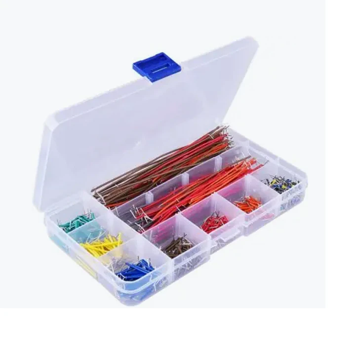 KIT DE 560 CABLES ALAMBRE ESTAÑADO PARA PUENTEAR EN CAJA TRANSPARENTE 1