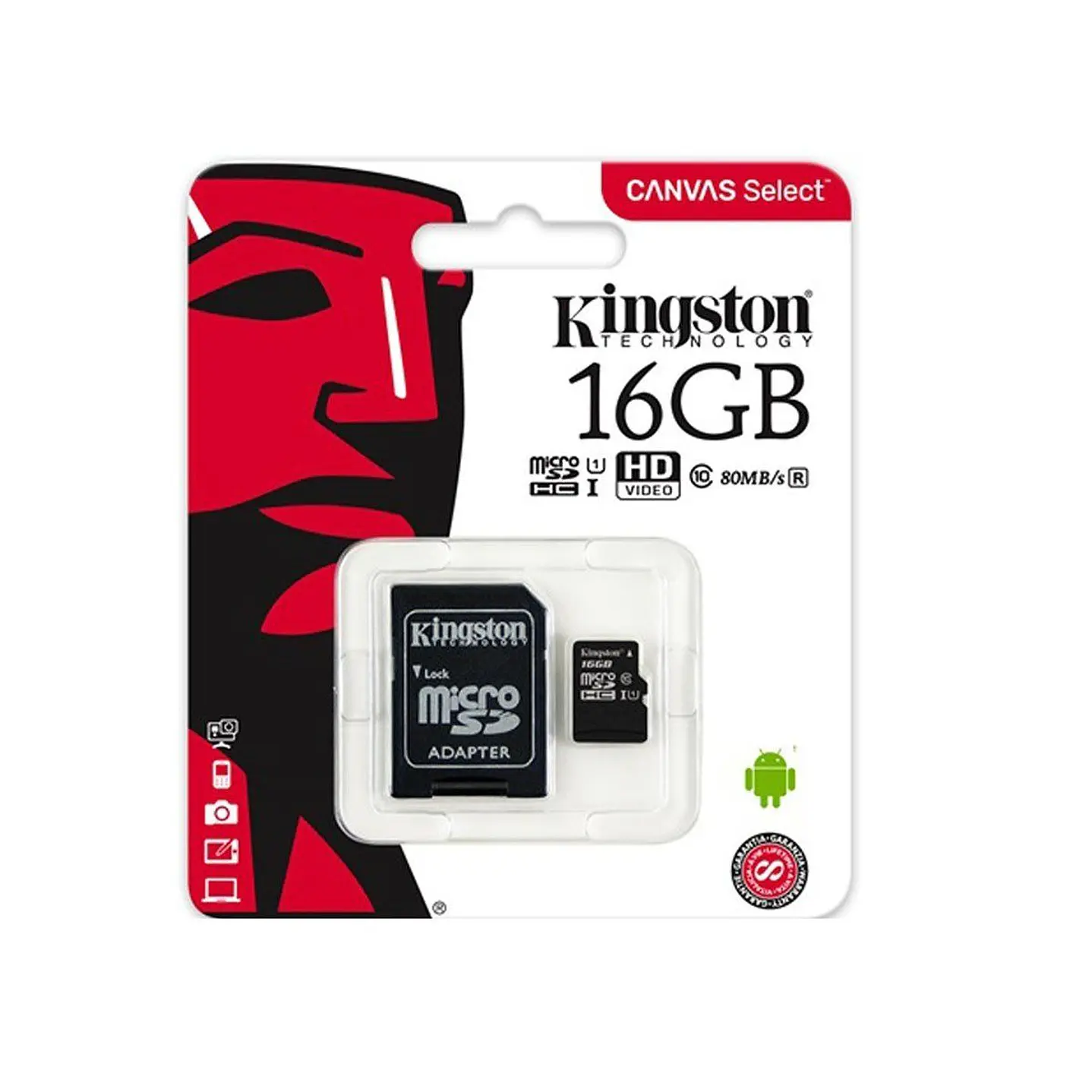 Memoria Micro SD kingston 16 GB Clase 10 