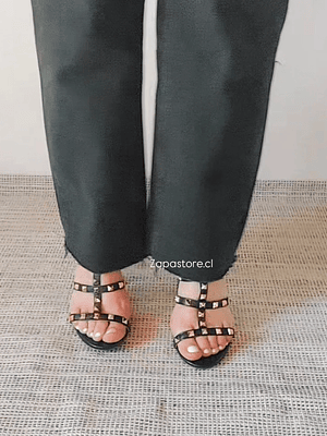 Sandalias Tachitas Negro