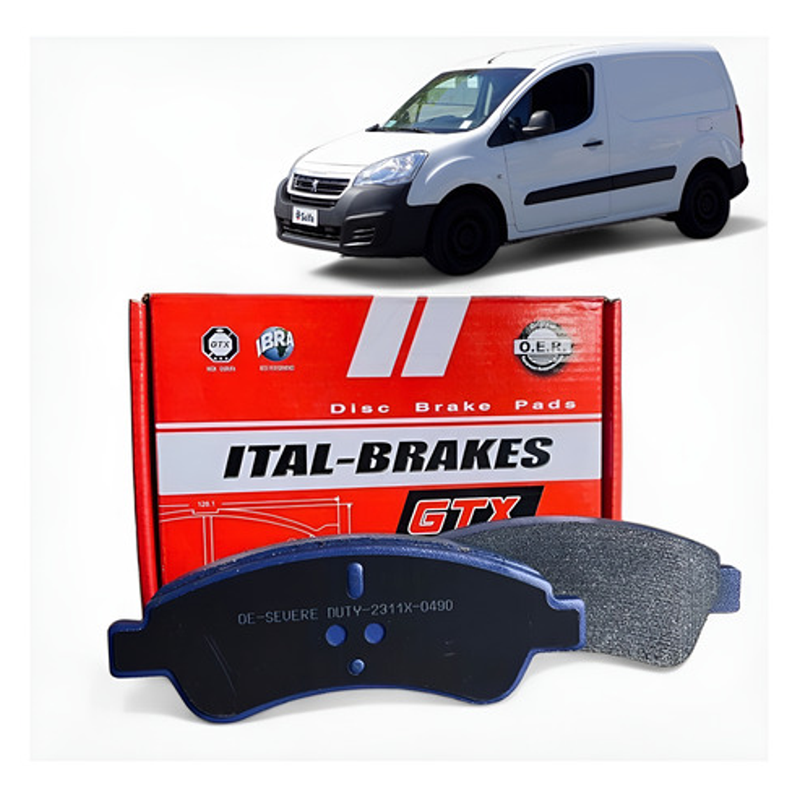 Pastillas De Freno Delanteras Gtx Peugeot Partner 1