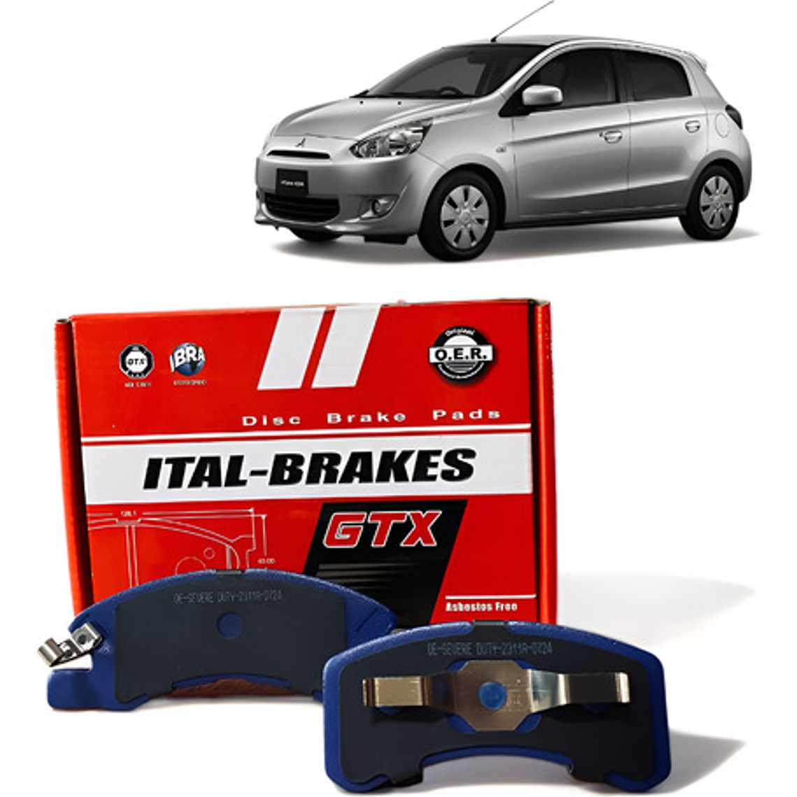Pastillas Frenos Delanteras Gtx Para Mitsubishi Mirage 13-20 1