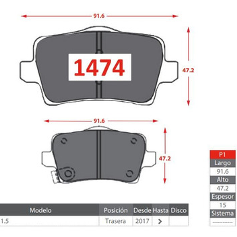 Pastillas De Frenos Traseras Changan Cs15 2017 - 3