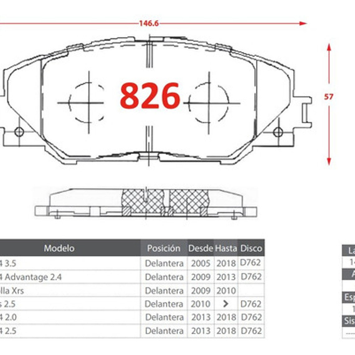 Pastillas Freno Delanteras Gtx Para Toyota Rav4 2012-2020 3