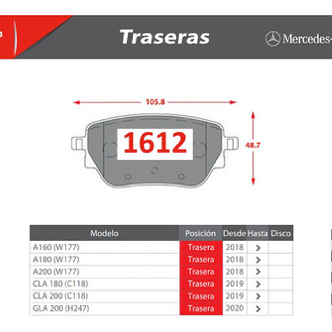 Pastillas Freno Traseras Ceramicas Mercedes A250 A35 W177  2