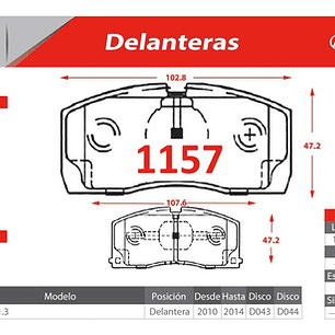 Pastillas De Frenos Delanteras Lifan 320 1.3 2007-2014